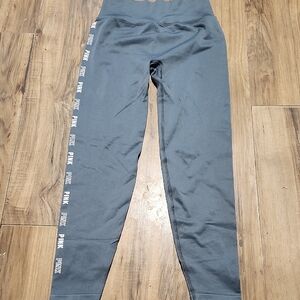 PINK Victoria's Secret Gray Leggings with White Logo
